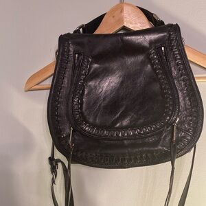 Black leather Rebecca Minkoff saddle bag
